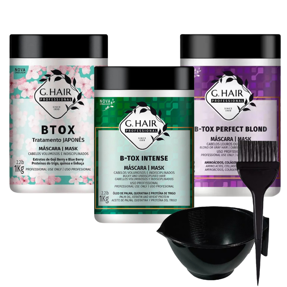 Combo 3 Máscaras Ghair Btox Intense Tratamento Japones e Perfect Blond ...