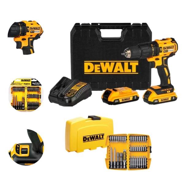 Kit Furadeira Parafusadeira Impacto 20v Brushless Dcd778D2 Bivolt ...