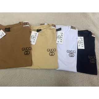 Camiseta Masculina Algodão Camisa Peruana gucic 40.1 com fita na manga bordado elastano