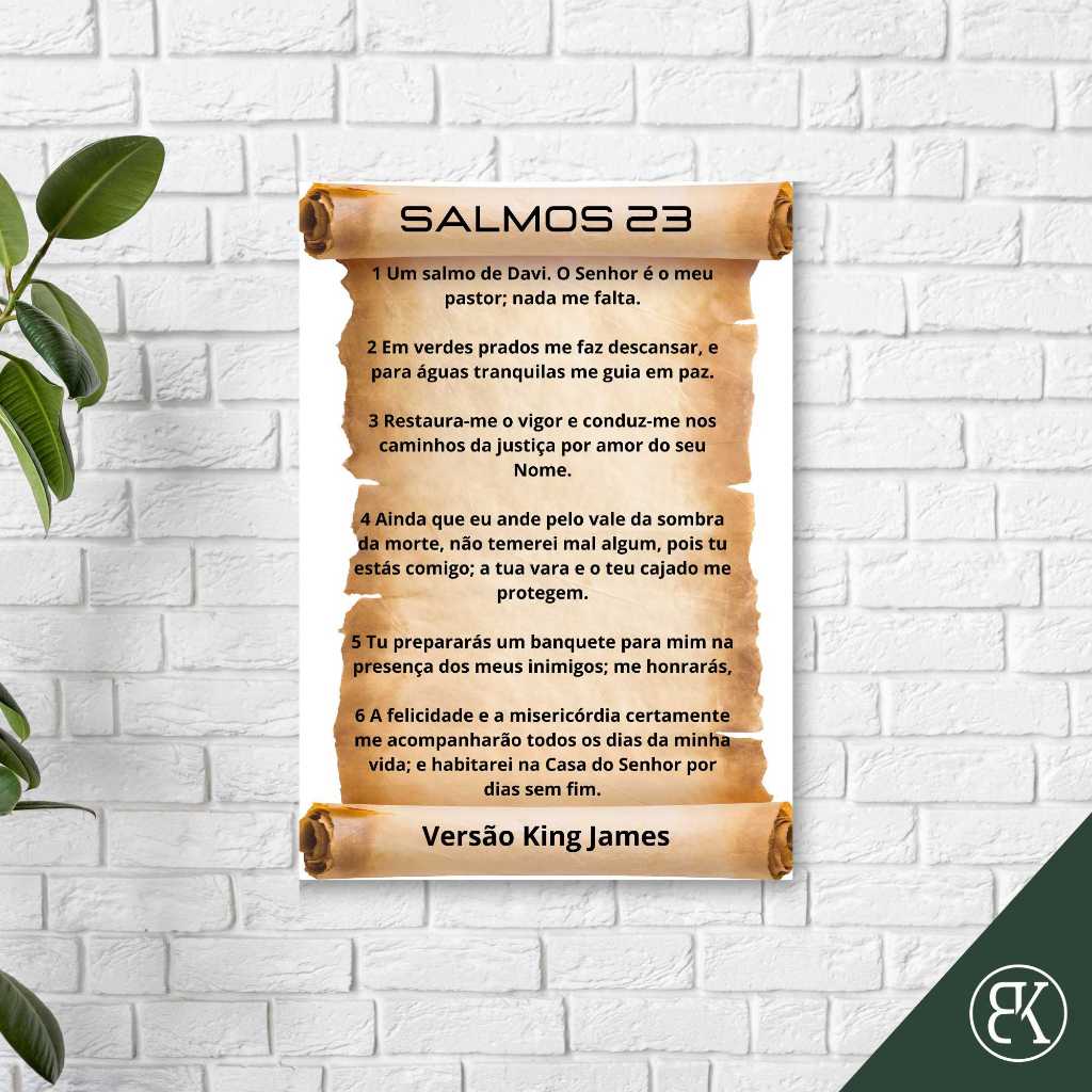 Placa Decorativa Bíblico Salmos 23:4 - Kiaga