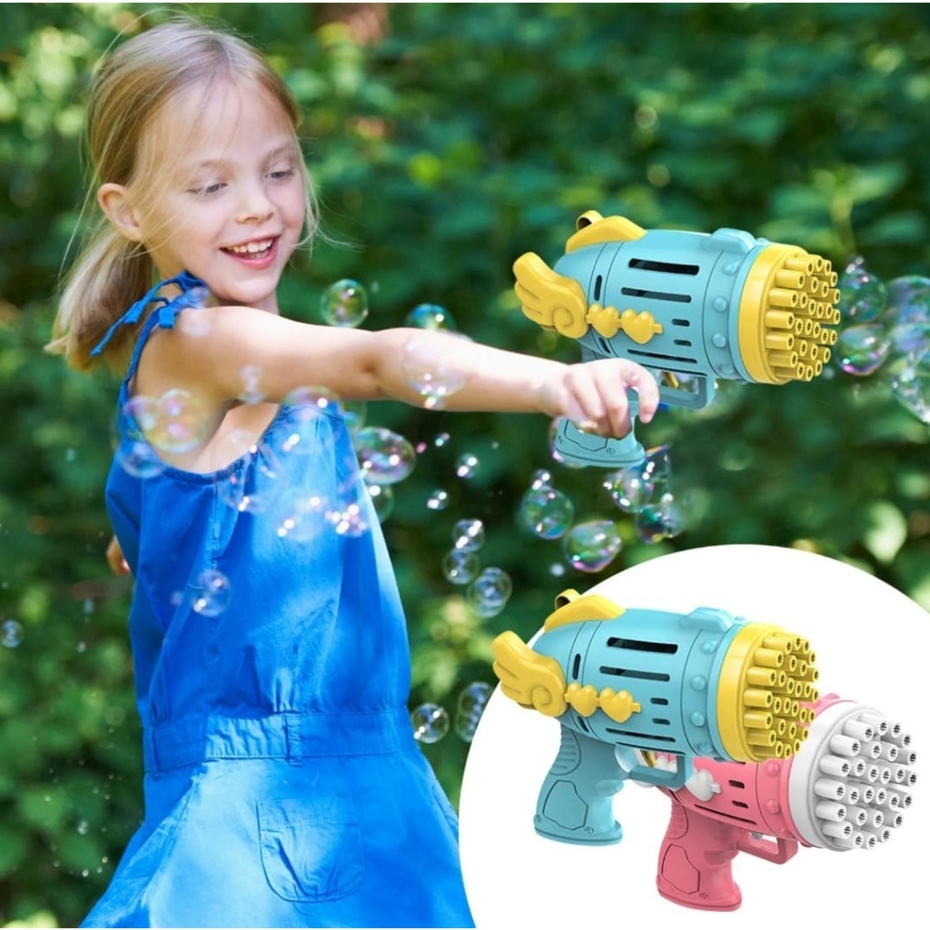 Gatling Bubble Gun Toys for Kids, fabricante de bolhas automáticas