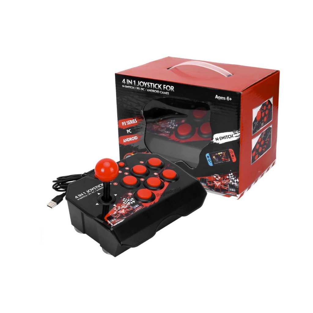 Controle joystick Arcade Para Jogos 4 em 1 - USB / Nintendo Switch / PS3/ PC e Android