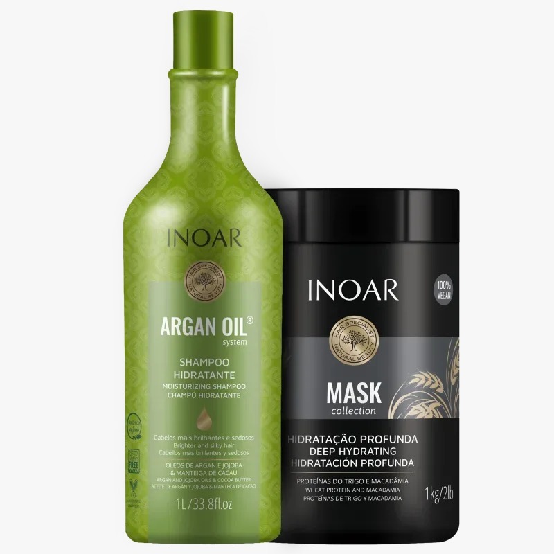Kit Inoar Argan Oil System Cabelo Perfeito o Ano Todo (2 Produtos ...
