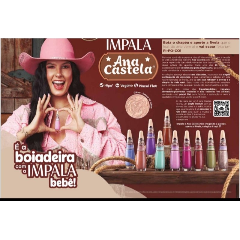 kit lancamento esmalte Impala Ana castela 10 unid