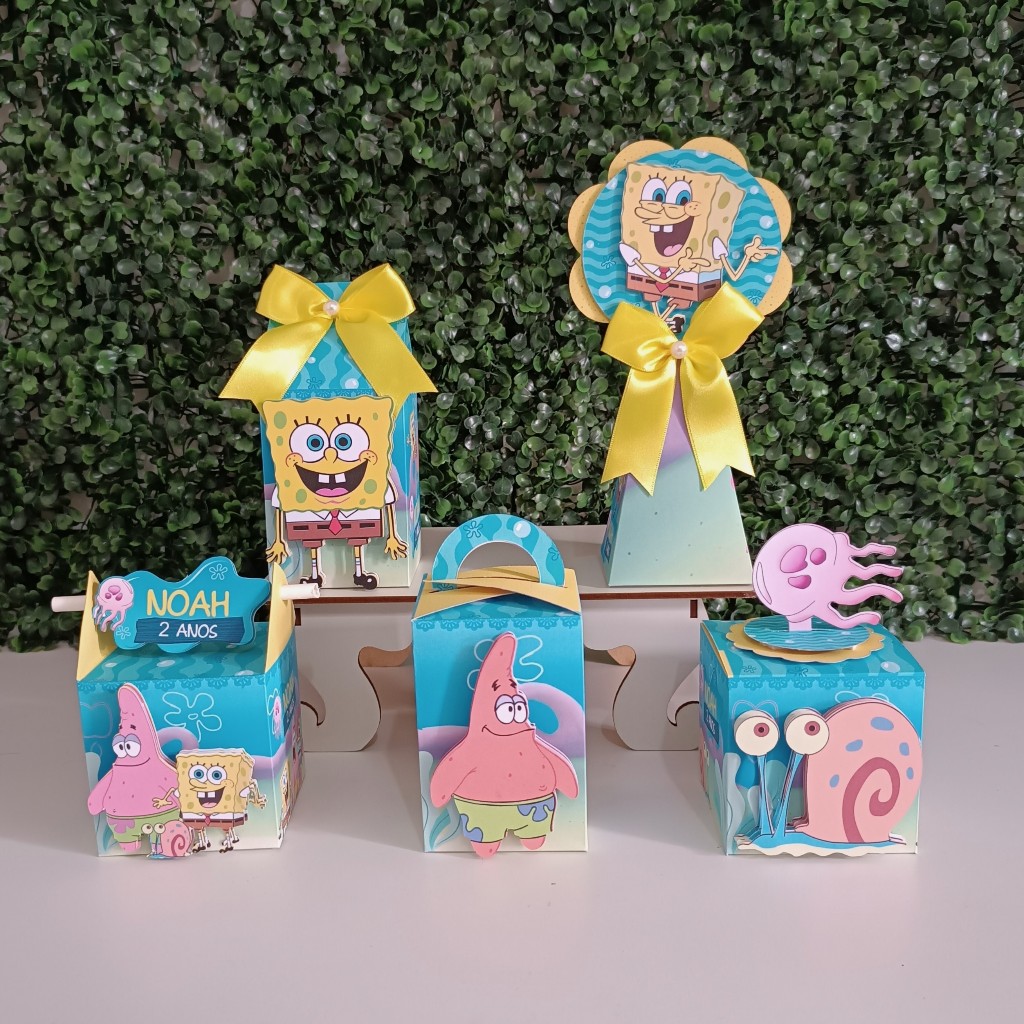 Kit festa personalizados bob esponja - lembrancinha de aniversario - festa  infantil - lembrancinha personalizada - caixinhas para festa - festa em