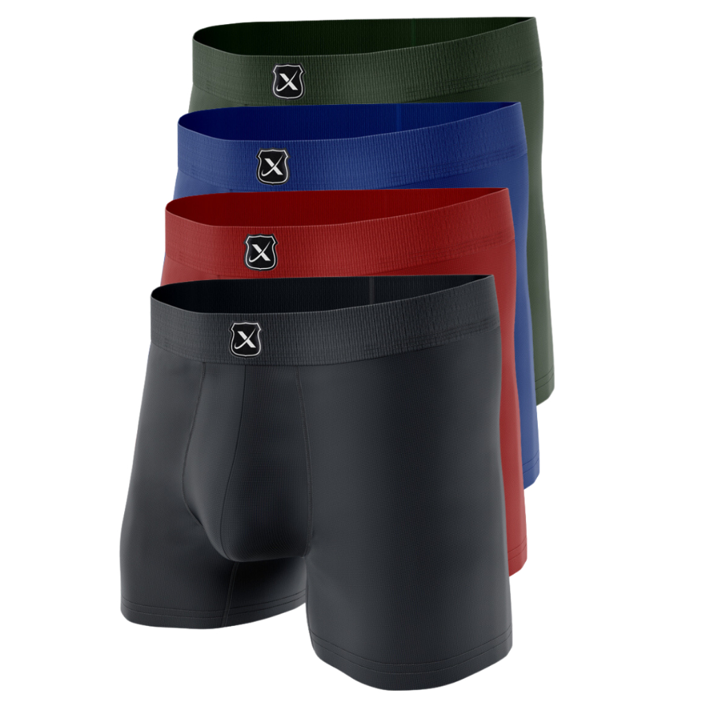 Kit 5 Cueca Boxer Lisa Cotton Algodão Box Underwear Premium Cuecas -  Preto+Vermelho