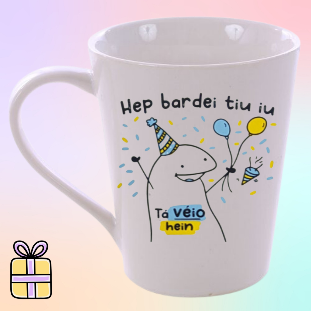 Caneca Flork Meme Hep bardei tiu iu Aniversário