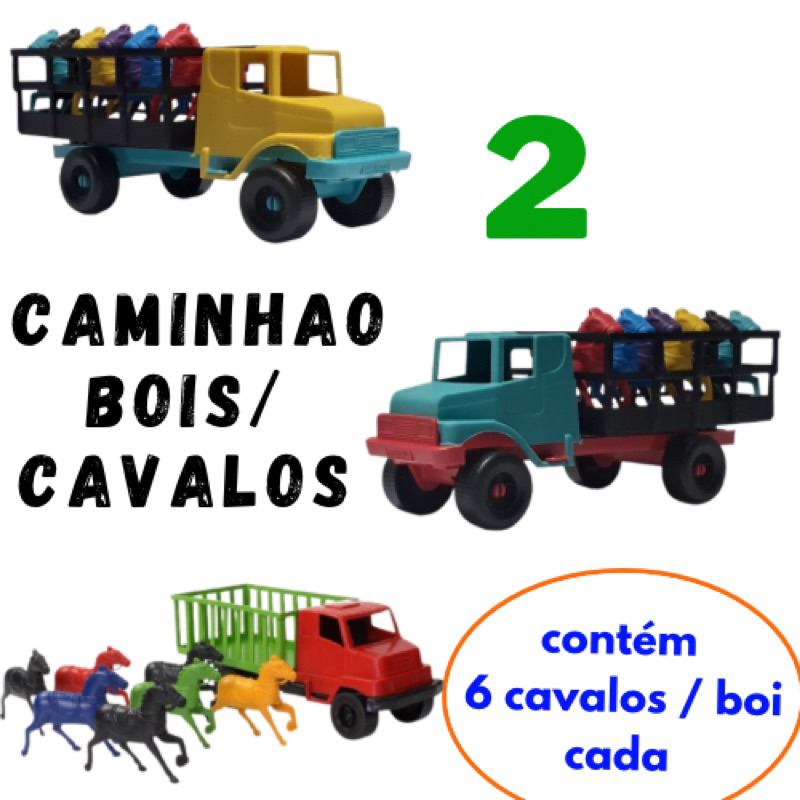 Caminhão Truck Boiadeiro com Bois/Cavalos de Brinquedo