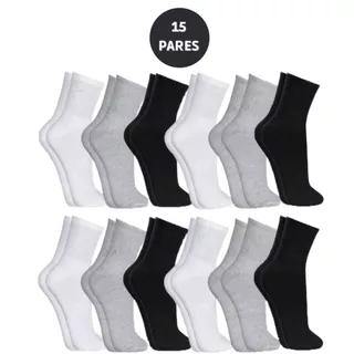 Kit 15 Pares De Meias Cano Auto Unissex