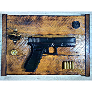 Quadro Decorativo Em Resina Pistola Glock Shopee Brasil