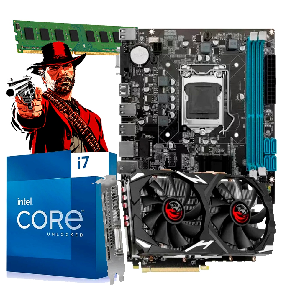 Kit Upgrade Gamer intel core i7 com 8gb de ram e placa de video Nvidia DDR5 Roda GTA RP, Fortnite, CS go, Warzone