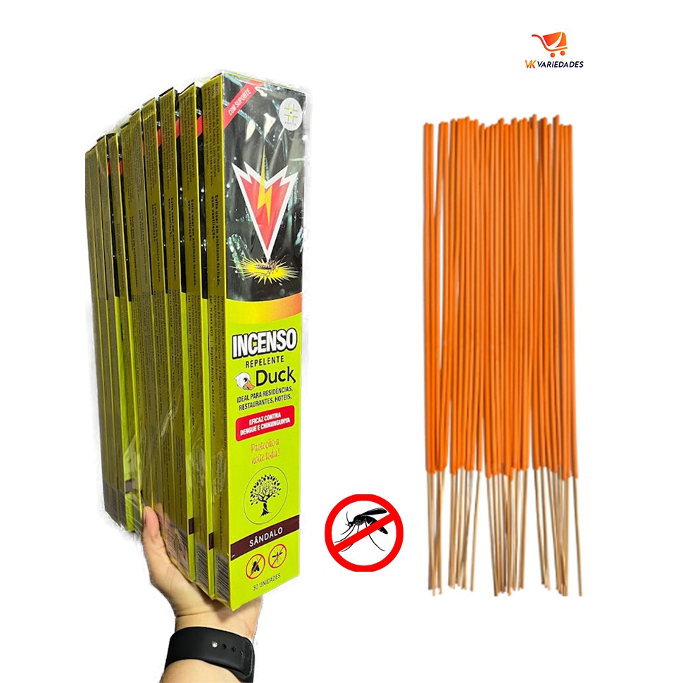 150 incenso mata mosquito - Kit 5 caixas com 30 incensos cada - Incenso repelente Duck