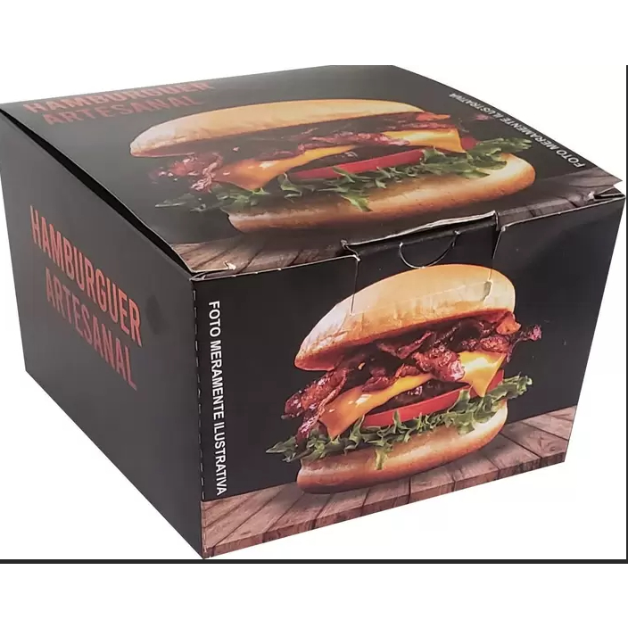 Embalagem caixa para Hamburguer Delivery Personalizada