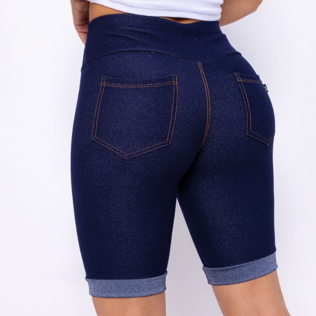 Shorts Jeans Feminino Cintura Alta Cos Alto Desfiado Destroyed Lancamento