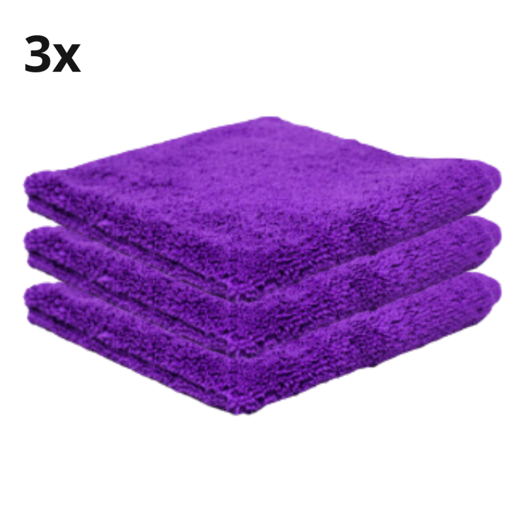 3 Toalha De Microfibra S/Costura 230gsm Roxa 40x40 Detailer