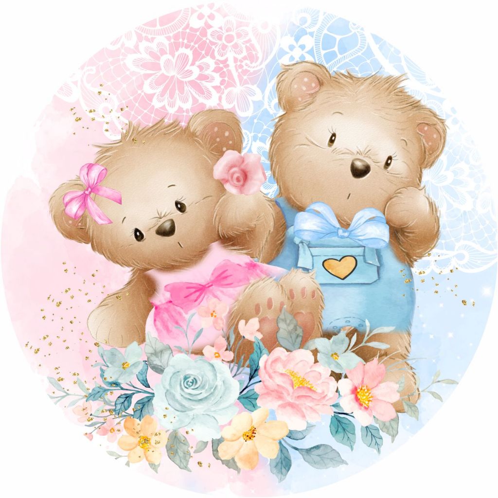 Painel Chá Revelação, Redondo Microfibra Premium 150x150 C/ elástico, Premium!!