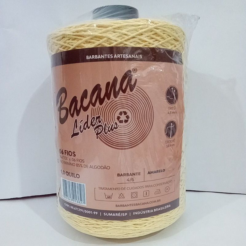 Barbante Bacana Líder Plus 1kg - fio 6 Para Crochê E Artesanato