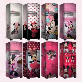 Adesivo Geladeira Minnie Mickey Completa Envelopamento Plotagem Decorativo