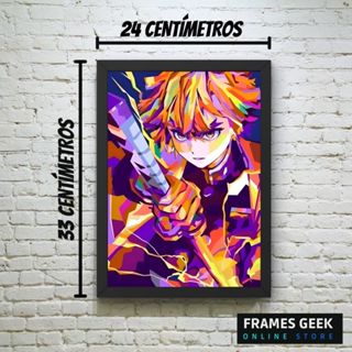 Quadro Decorativo Demon Slayer Desenho Anime Salas Quartos Decorações Com  Moldura G01