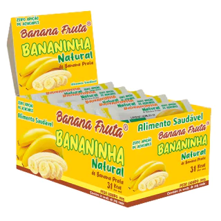 Bananinha Sem Açúcar c/ 24 unidades Sem Glúten e 31 calorias 20gr cada - Doce de Banana Prata