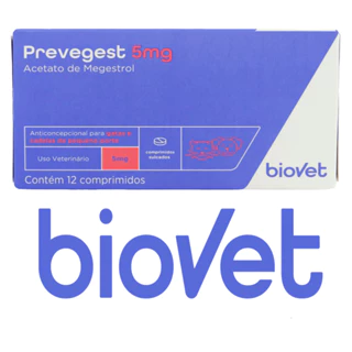 Biovet Prevegest 5mg para Cães e Gatos de Pequeno Porte 12 Comprimidos