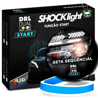 Fita de Led Drl Farol Seta Sequencial Efeito Ghost Start Apresentação Dual Color 3000k / 6000k