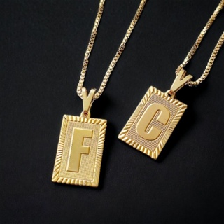 Corrente Cordão Masculino Banhado A Ouro Placa Inicial Veneziana Folheado a Ouro Corrente Masculina e Feminina Corrente Inicial Nome