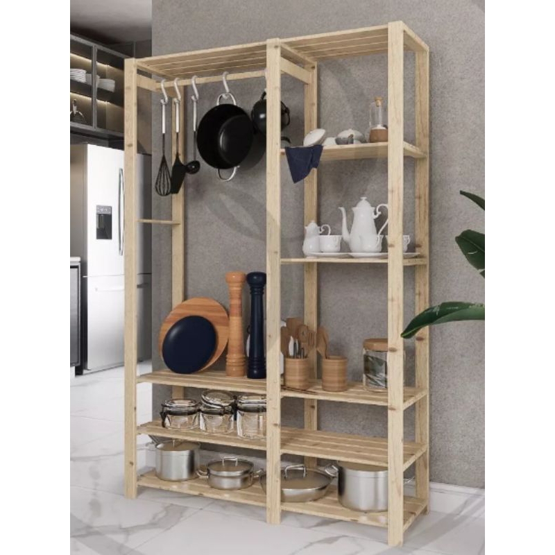 Armário De Cozinha C/ 8 Prateleiras Aberto Mod 310 | Shopee Brasil