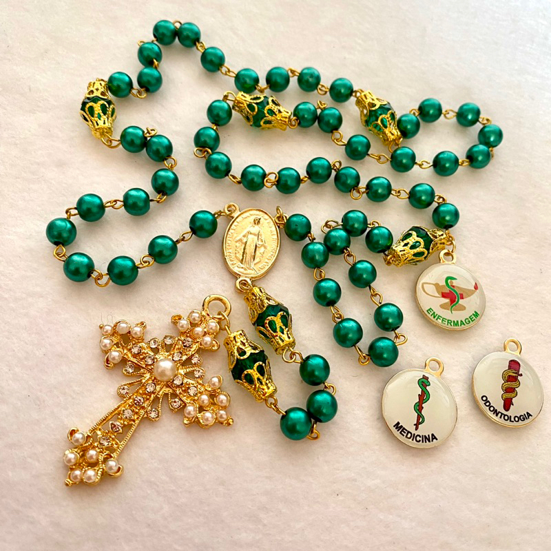 Terço Personalizado das Profissões Formatura Rosário Católico Religioso.