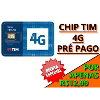 Chip Tim 4g Pré Pago Ddd Automático Qualquer Ddd Do Brasil