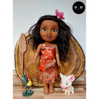 Brinquedo Boneca Princesa Moana 45cm e Porquinho Pua 8cm Disney em