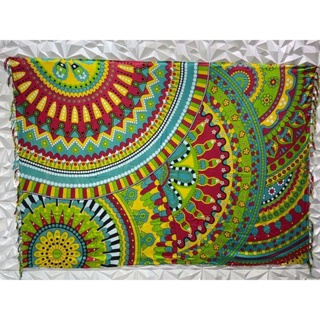 Canga de Praia Saída de Praia Feminina Unissex Tecido Em Viscose Mandala Indiana Colorida Turística