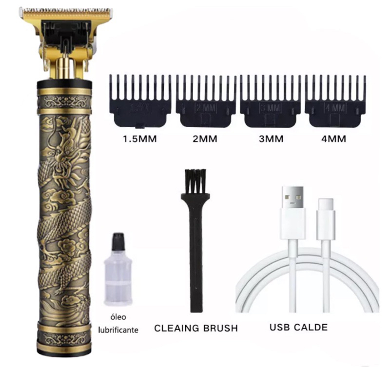 Máquina De Cortar Cabelo Aparelho Barbeador Elétrico Para Fazer Barba Cortador USB Profissional