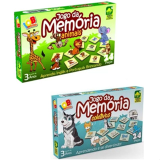 Jogo De Memória Animais Para Crianças Educacional 20 Peças - Kasa Sofa Decor