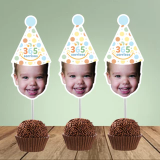 30 topper para docinhos rostinho personalizados. Tema 365 sorrisos. tags, topper para docinho/ topo para docinho/ Para brigadeiro, para mini