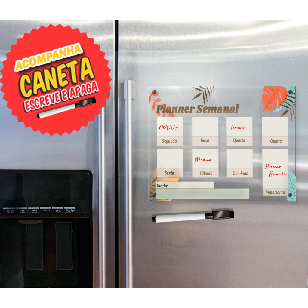 Planner de geladeira Cronograma Mensal/Semanal Quadro de notas ...