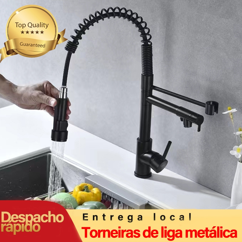 Torneira Cozinha Gourmet Monocomando Com Spray Extensor Prata Torneira ...