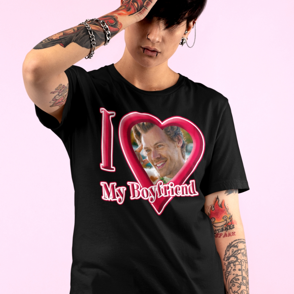 Camiseta Algodão Foto Personalizada I Love My Boyfriend Namorado ...