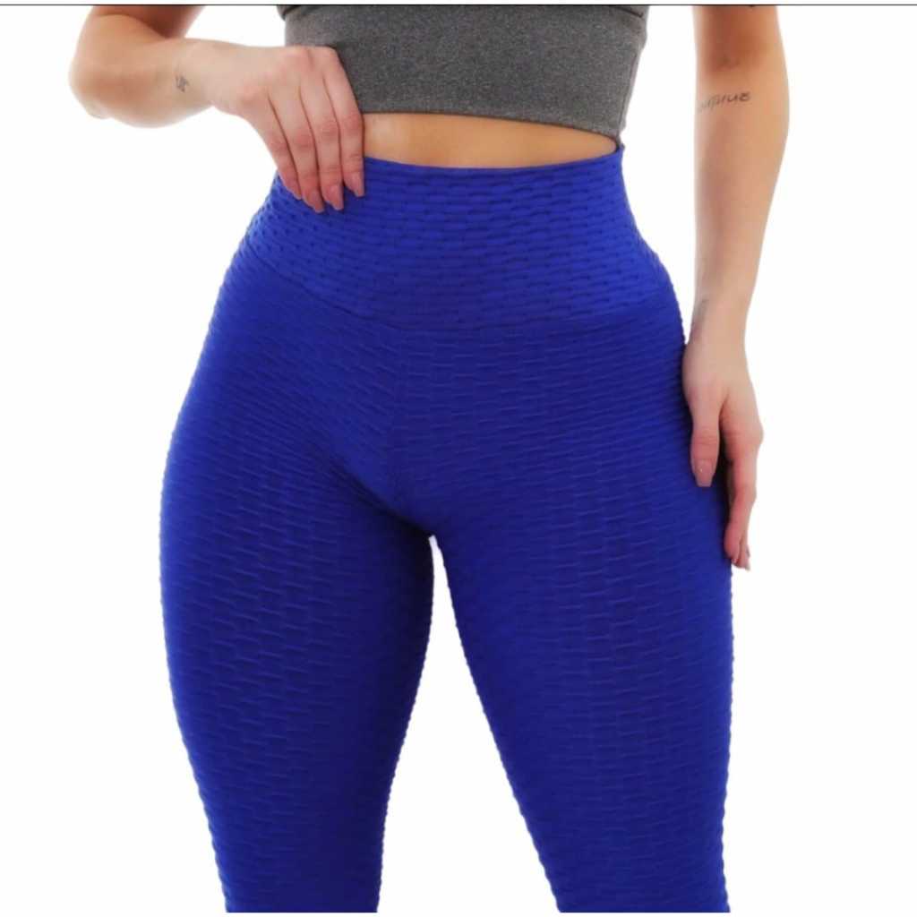 Plus Size Basic High Waist Leggings - Royal Blue