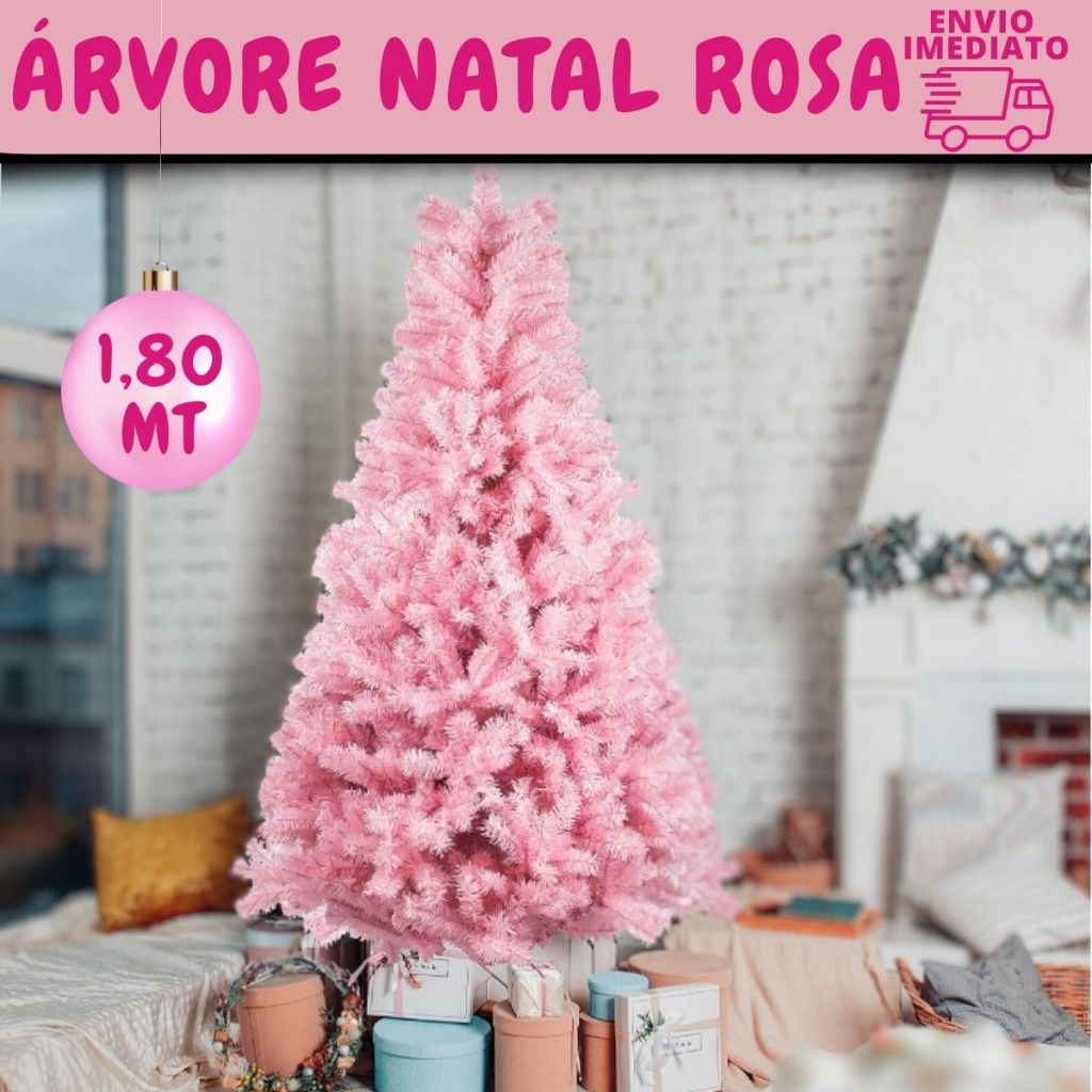 ÁRVORE DE NATAL ROSA 1,80 METROS DE ALTURA Rosa
