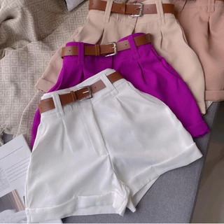 Short Feminino Alfaiataria Social Short de Cinto Promoção