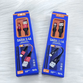 Cabo Usb dados e carregamento Inova Lighting/iphone 1m 3.4A
