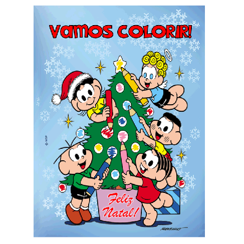 Desenho Feliz Natal Turma da Mônica - Desenho para Colorir