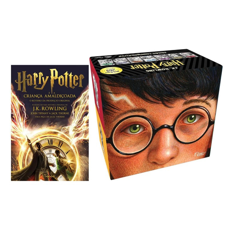 Box Livros Harry Potter, Edição 20 Anos e A Criança Amaldiçoada, 8 Livros, JK Rowling, Capa Dura