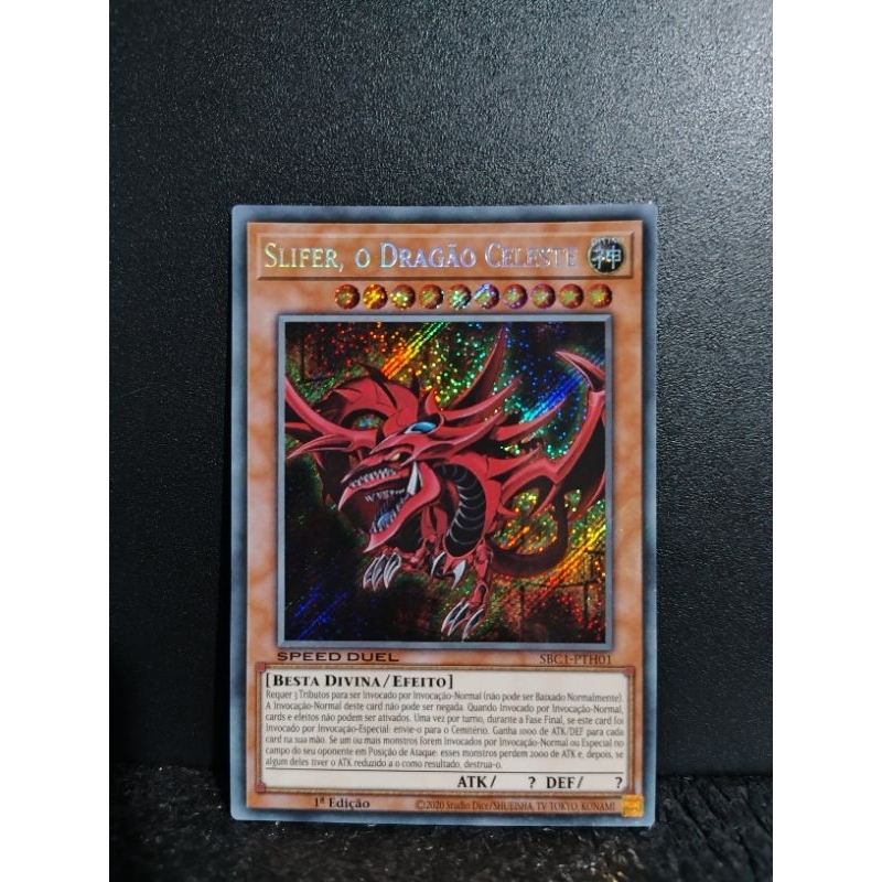 yu-gi-oh slifer o dragão celeste secreta rara