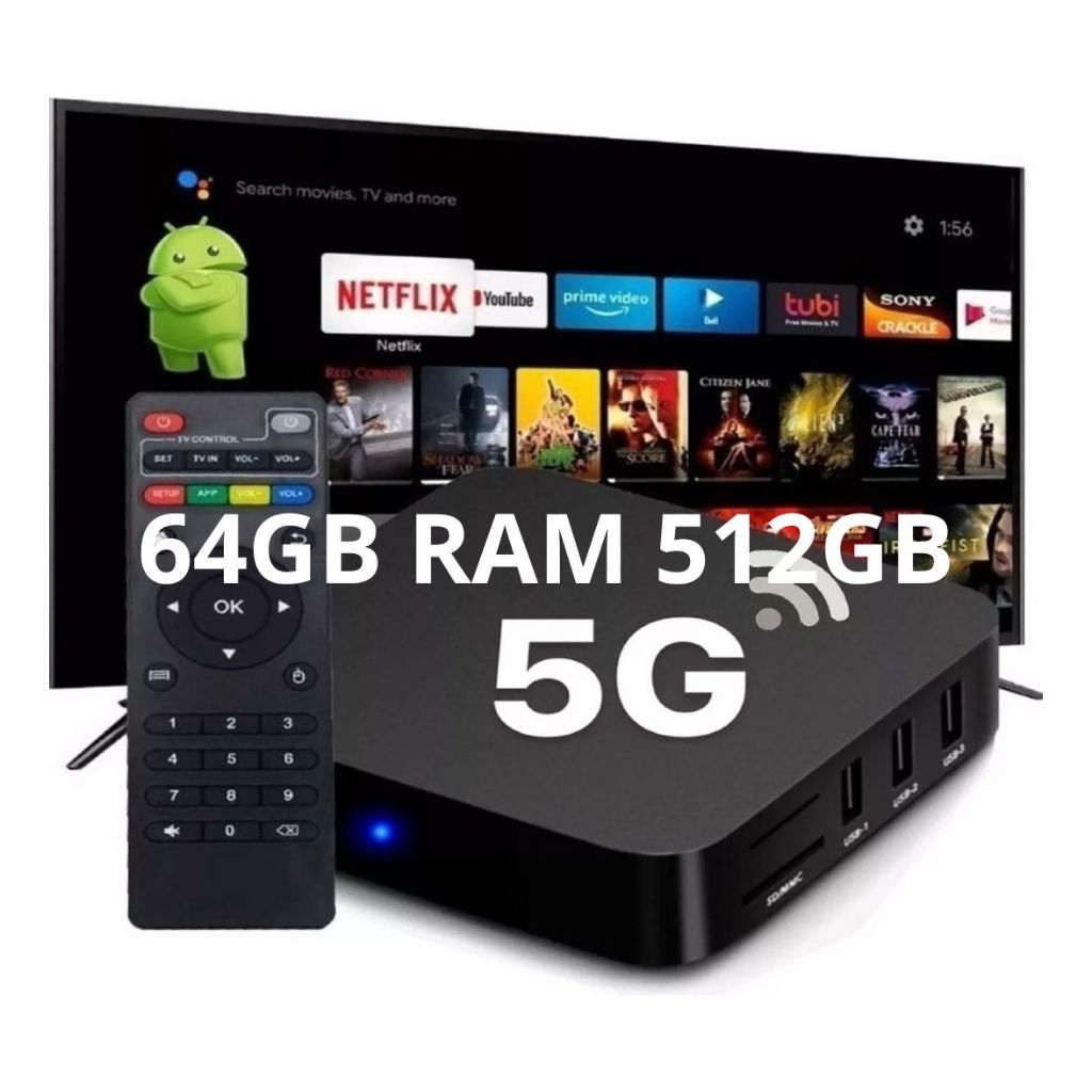 TV BOX CONVERSOR SMARTV 4GB RAM - 64PRO 4K ANDROI 10.1 - 5 G