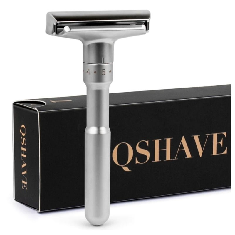 Qshave Safety Razor Barbeador Double Edge 6N - Cinza | Shopee Brasil
