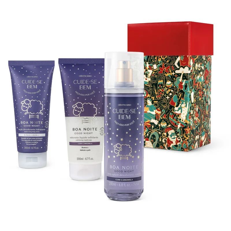KIT PRESENTE NATAL CUIDE-SE BEM BOA NOITE (3 ITENS)