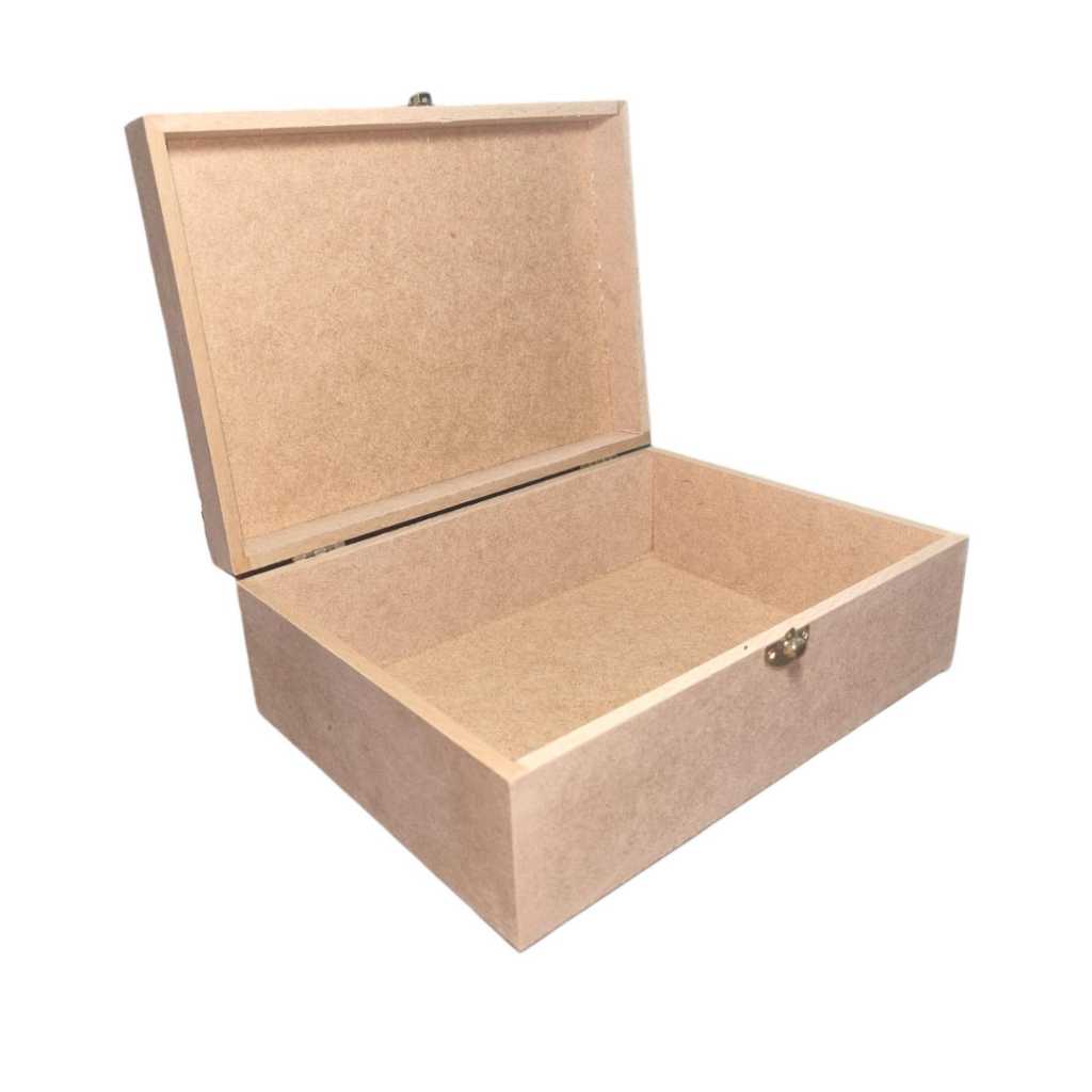 Caixa 25x18x8,5 em MDF com Dobradiças e Fecho