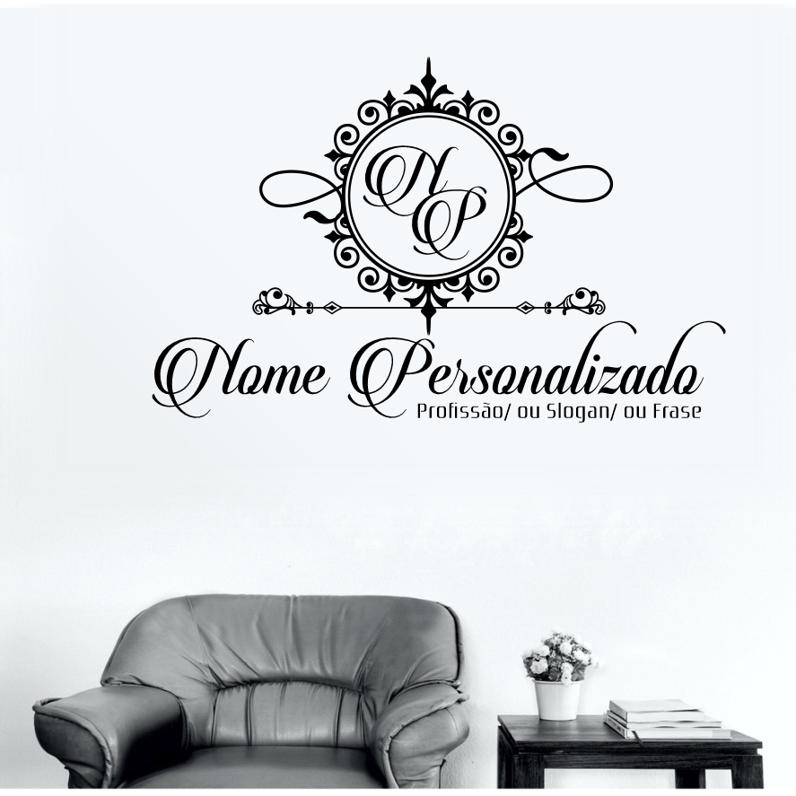 Adesivo De Parede Decorativo Logo Nome Personalizado Salão De Beleza  Boutique Ateliê L1